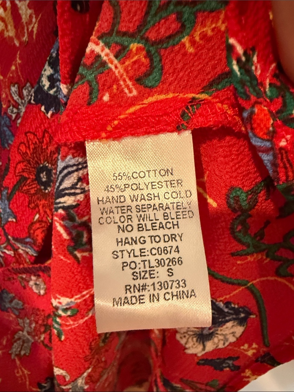 Umgee Red One-Shoulder Floral Ruffle Dress - Picture 5 of 6